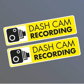 2 x Dash Cam in Car Camera Recording CCTV Video Vinyl Decal