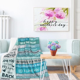 Best Mom Ever Mothers Day Throw Blanket, Super Soft Anti-Pilling Flannel Blankets,Best Gift for Mom, Happy Mothers Day Decor Indoor, Lightweight Fleece Blanket for Sofa Couch Bed 80”x60”