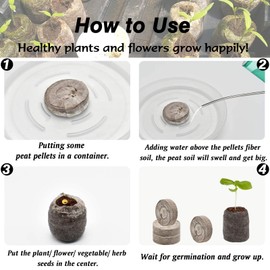 Legigo 50 Pcs 30mm Peat Pellets Starter Pods, Compressed Starting Plugs Pellet Fiber Soil Helps to Avoid Root Shock for Planting Herb Flower Vegetables