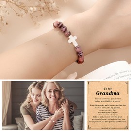 Christian Christmas Gifts for Women, Religious Cross Bracelet Gifts for Women/Daughter/Friend/Sister/Grandma/Granddaughter/Godmother, Inspirational Birthday Faith Based Jewelry Gifts Jesus Bracelet