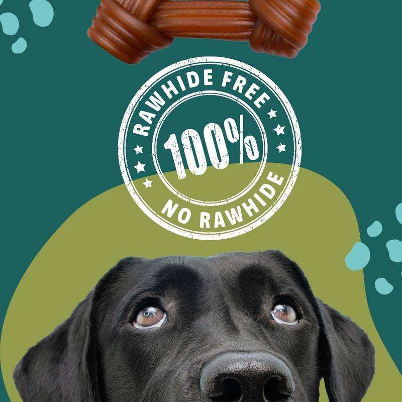 Gnawturals Rawhide Free Dog Chews | Ribbed Bones | for