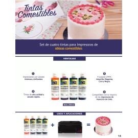 Enco Kit 4 Tintas Comestibles Para Impresora Enco 250 Ml