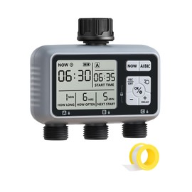 DEWENWILS 3 Zone Sprinkler Timer, Outdoor Water Timer, Programmable Hose Faucet Controller, Automatic Garden Watering System for Garden, Lawn, Yard