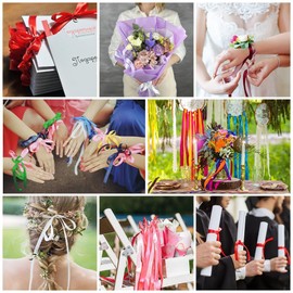 Colorful Ribbon for Christams Decorations 6PCS 3/8 Inch 25 Yds Burgundy Ribbon for Gift Wrapping Red Ribbon Blue Ribbon Green Ribbon Christmas Ribbon Hair Ribbon for Flower Bouquet Ribbons for Crafts