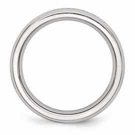 The Black Bow 4mm Stainless Steel and Pink Cubic Zirconia Stackable Band Size 8