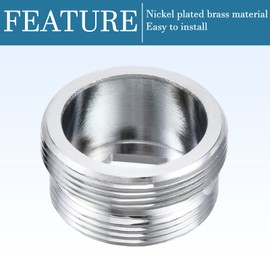 QUARKZMAN M24 to M22 Male Thread Nipple x 3 Pieces Straight Reducer Pipe Fitting for Tap Adapter, [Silver]