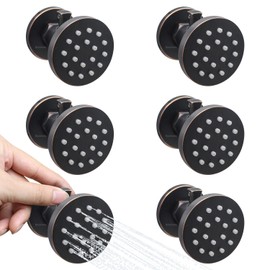 Solid Brass Shower Body Spray Jets with On Off Switch Oil Rubbed Bronze Round Shower Body Sprayer Massage Spa Wall Side Jet, Flow Can Be Controlled, Showerhead Can Swivel, 6 Pcs