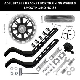 CycForge Training Wheels with Flashing Quiet Wheels for Kids' Bikes - Compatible with 12 14 16 18 20 Inch Kids' Variable Bicycles & Single Speed Bikes.