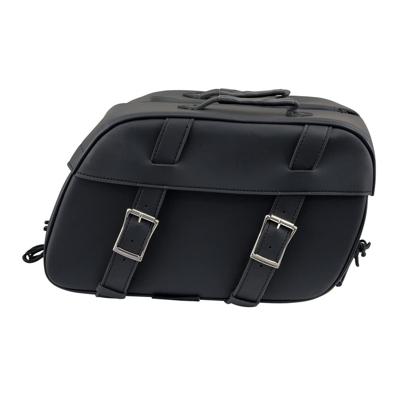 Milwaukee Leather SH57701 Black Medium PVC Zip-Off Motorcycle Saddlebag -