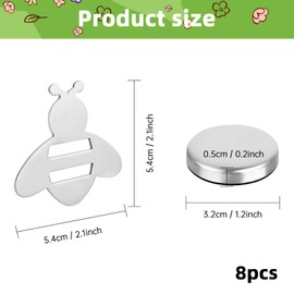 elthmpr Magnetic Tablecloth Weights for Outdoors, Pack of 8 Stainless Steel Bee Tablecloth Weights Magnet, Outdoor Tablecloth Weights for Family Outdoor Party, Camping, Garden, Picnic