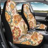 Qpednta Boho Floral Car Seat Covers 2 Pcs Stretch Polyester