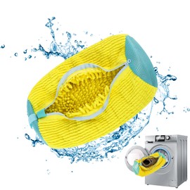 YINZZTRY Shoe Wash Bag Washing Machine, 1 Piece Laundry Bag Shoes Bristles Shoe Bag Washing Machine Laundry Net for Sneakers Shoe Laundry Bag for Washing Machine and Dryer, Yellow