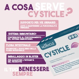 CYSTICLE | D-Mannosio Puro 1200mg | Integratore Cistite, con Mirtillo Rosso, Probiotici e Vitamina A | Per Candida e Infezioni Vie Urinarie | Vegan, Senza Glutine (60 compresse (Confezione da 1))