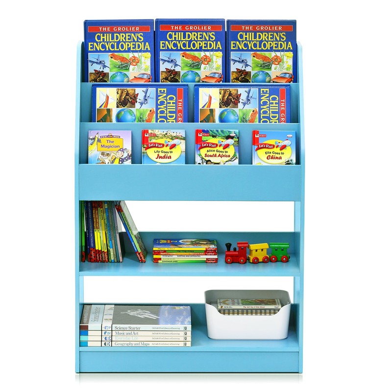 FURINNO KidKanac Bookshelf, Light Blue