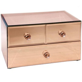 Home Rose Gold 3-Drawer Vanity Organizer
