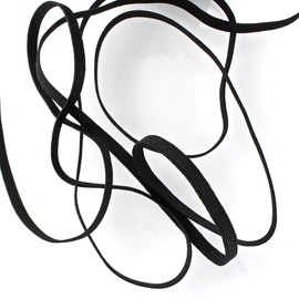 Banda elástica estrecha de 1/4 pulgadas de ancho, cordón trenzado –, 123 Negro PC, 25yds