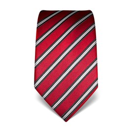 Vincenzo Boretti Men's Tie Pure Silk Striped Elegant Men's Design Shirt with Suit for Business Wedding 8 cm Narrow / Wide, red