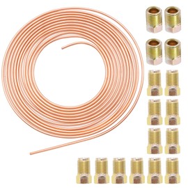 MospdyGear 25Ft 1/4" Diameter Brake Pipe Kit, Iron Plated Copper Brake Pipe, Suitable for Automotive and Industrial Applications