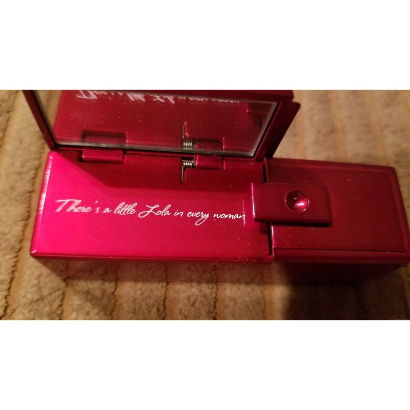 LOLA FLAUNT LIPSTICK NEW CASE HAS FLIP MIRROR PINK LOLA