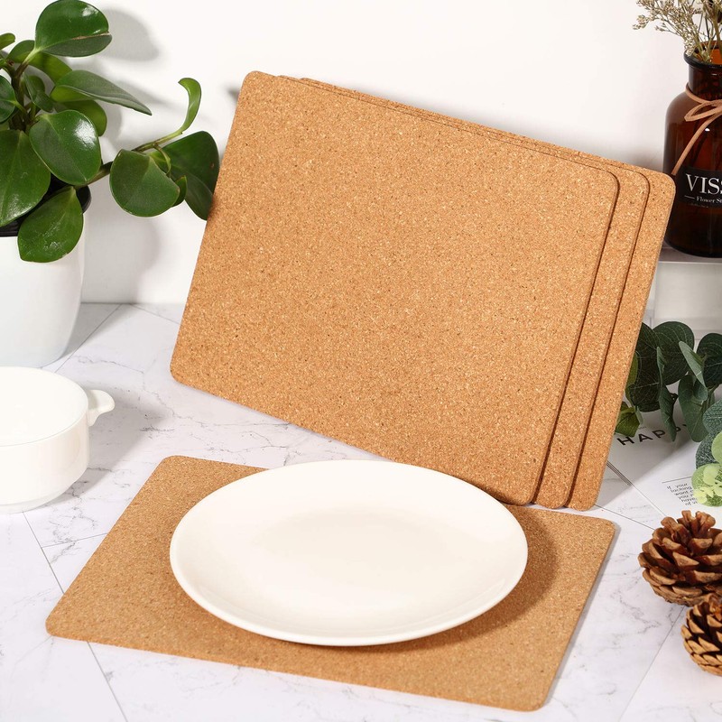 Cork Coasters Square Self-Adhesive Cork Large Coasters Pads Backing Sheets
