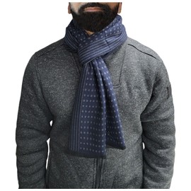 GFM® Mens and Unisex Warm Autumn Winter Scarf - Navy Blue - (FS-MNSCF-147-GHNL)