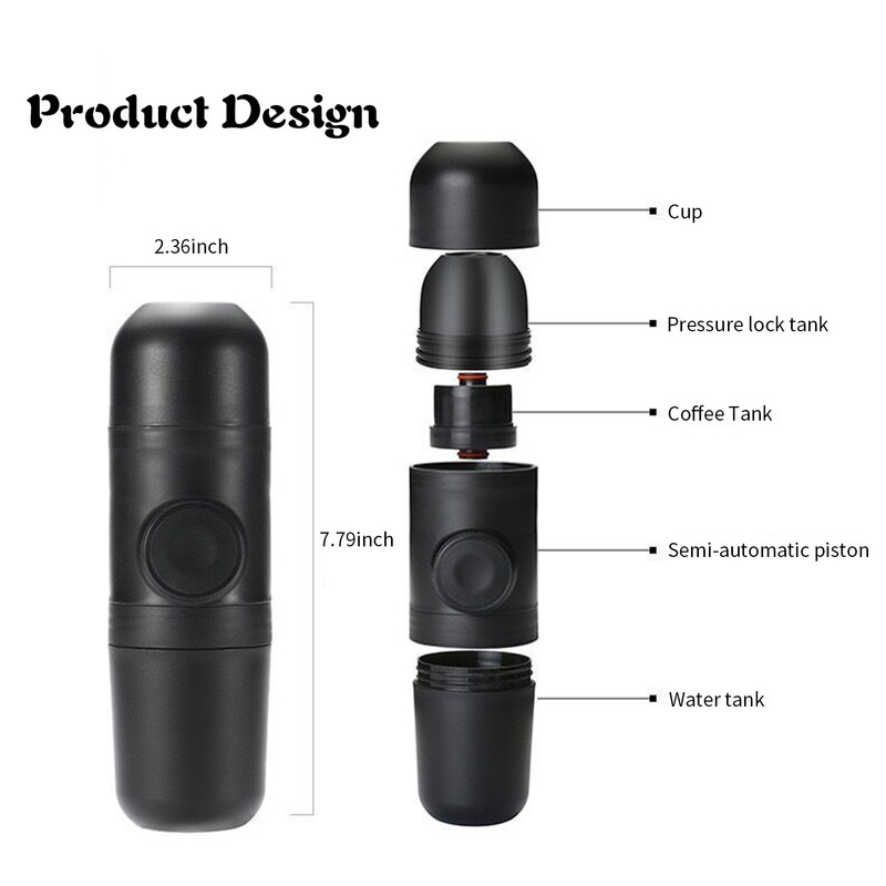 70mL Manual Coffee Machine Mini Portable Ground Coffee Espresso Machine