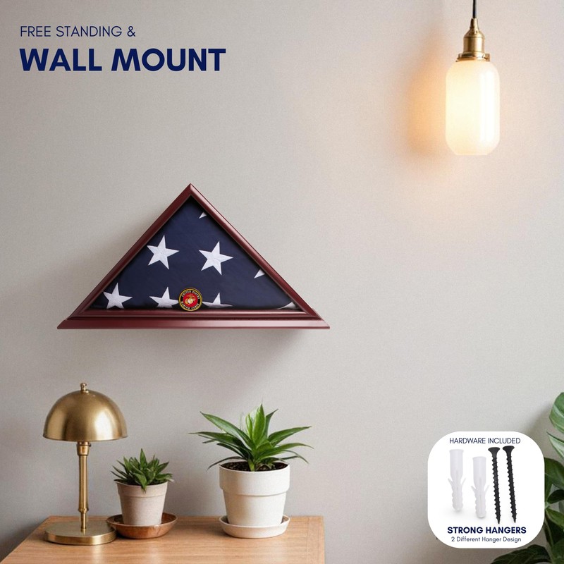 DECOMIL 5'x9' Flag Display Case for American Veteran Burial Flag