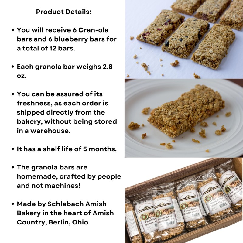 Schlabach Amish Bakery Soft & Chewy Granola Bars, Case Pack