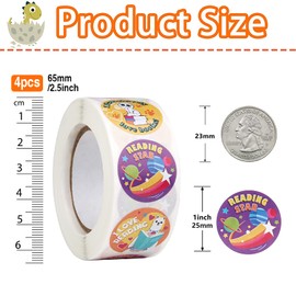 2000 PCS Superhero Reward Stickers, 4 Rolls Teacher Reward Sticker Motivational Positive School Stickers Teacher Supplies Training Stickers for Classroom Children Student Kids