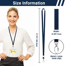 Segus Blue Lanyard, Pack of 20 Lanyards for Neck Strap, Lanyard with Rotating Metal Clip, for ID Holder, Keys, Name Tags and Plastic Cards