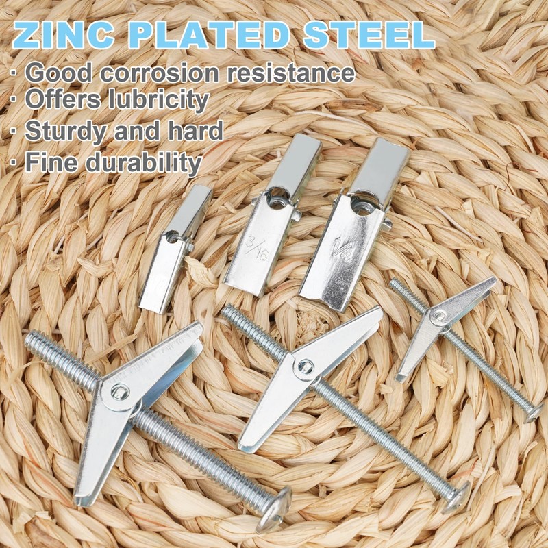24Pcs Hollow Wall Anchors 3/16” Heavy Duty Butterfly Anchors for