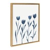Kate and Laurel Sylvie Indigo Tulips on White Framed Canvas