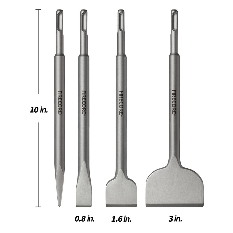 SDS Chisel Set, Firecore 4pcs Tile Removal Chisel Bits for