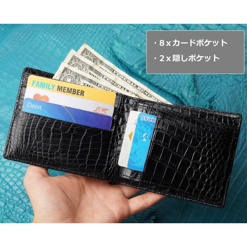 Genuine Crocodile Leather Men's Crocodile Leather Bifold Genuine Leather and