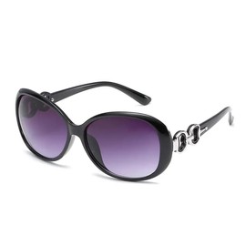 Womens Oversized Black Purple Tinted Sunglasses UV400
