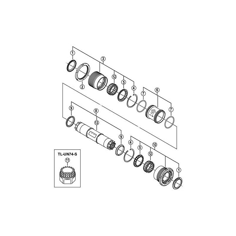 シマノ(SHIMANO) リペアパーツ 左アダプターユニット(M36×24T)伊ネジ BB-7700 Y1TG98020