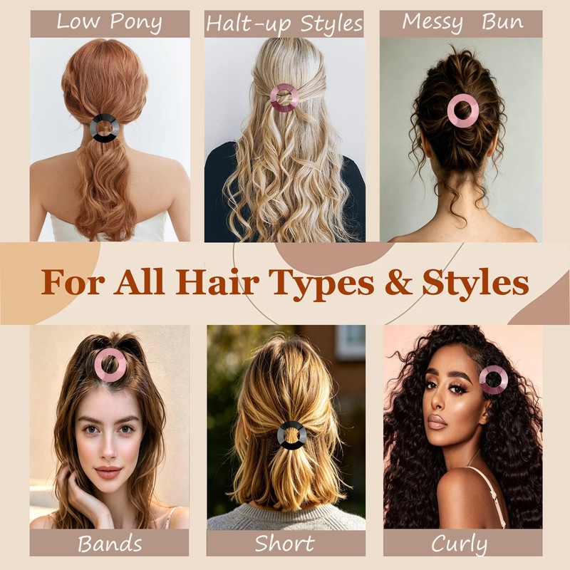 3 PCS Cozy Hair Clip,Round Flat Claw Clips for Half