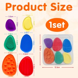 6 Pcs Fidget Toys Kids Sensory Stone for Kids: 6 Pack Textured Soft Worry Stone for Autism Kids Calming - Fidget Stress Toys for Students Anxiety Relief - Small Prizes Fidget Toys
