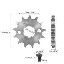 F FIERCE CYCLE 428 Chain 13T 20mm Motorcycle Front Engine Sprocket Titanium Tone for ATV UTV 110cc 125cc 140cc 150cc 160cc Engine
