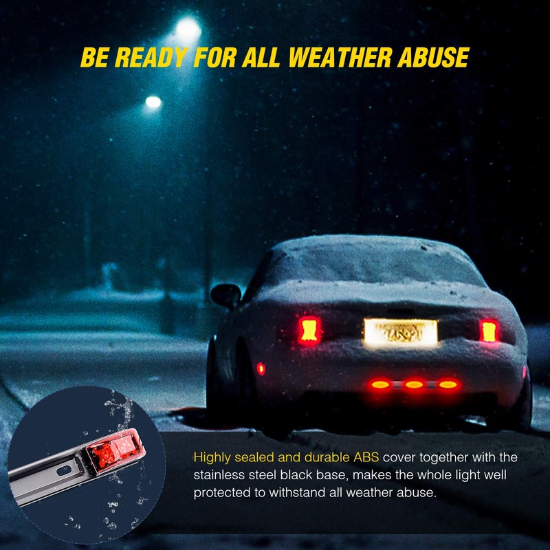 Nilight TL-11 1PC Red 9 LED ID Bar Marker Tail