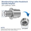 Woodworking Lathe Headstock Spindle Adapter 3/4" x 10tpi to 1"