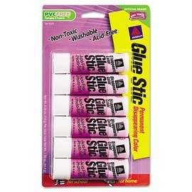 Avery - Permanent Glue Stics, Purple Application.26 oz, 6/Pack 98096 (DMi PK
