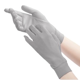 Hand Care Advisor Recommendation [100% Natural Silk x 97.9% UV Protection] Silk Gloves, Gloves (Rough Hands x Moisturizing x High Quality Texture), Stylish Package x Washing Guide Included, Gift, Gray