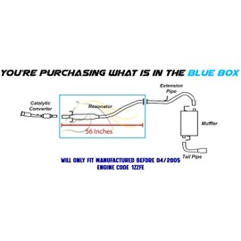 Exhaust Resonator Pipe Compatible for 2003-2005 Toyota Matrix 1.8L | Stainless Steel | Northeastern Exhaust | Free Gasket, Hangers, Clamp and Bolt Kit | Automotive Replacement Part