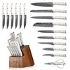 Emojoy Knife Set, 18 Piece Kitchen Knife Set with Block