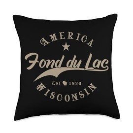 Souvenir Fond du Lac - Wisconsin by VividArt Fond du Lac WI | Wisconsin Throw Pillow, 18x18, Multicolor