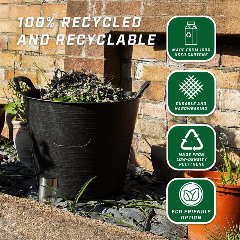Faithfull Eco Flex Tub, Multi-Purpose, Durable & Sustainable Flexible Bucket