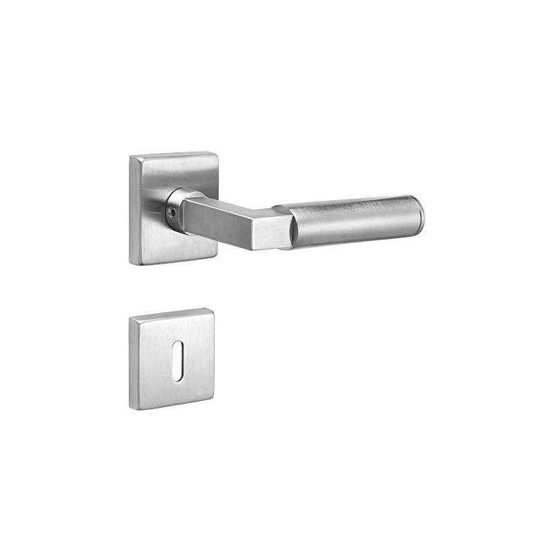 ck-tuerbeschlaege Bauhaus Q Handle Set V2A Matt Stainless Steel According