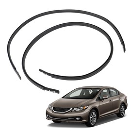 munirater 2Pcs Roof Trim Molding Kit Black Replacement for 2012-2015 Civic 74316-TR0-A12 74306-TR0-A12