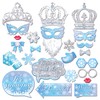 Lide Road 25Pcs Snowflake Photo Booth Props with Stick, Winter